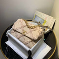 CHANEL 19 Medium Denim Flap Bag Beige