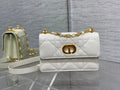 Dior Miss Caro White Macrocannage Lambskin Bag - 19 x 13 x 5.5 cm