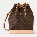 LV Noé Monogram Canvas Bucket Shoulder Bag with Leather Trim and Drawstring Closure (27.5 x 36 x 20) cm