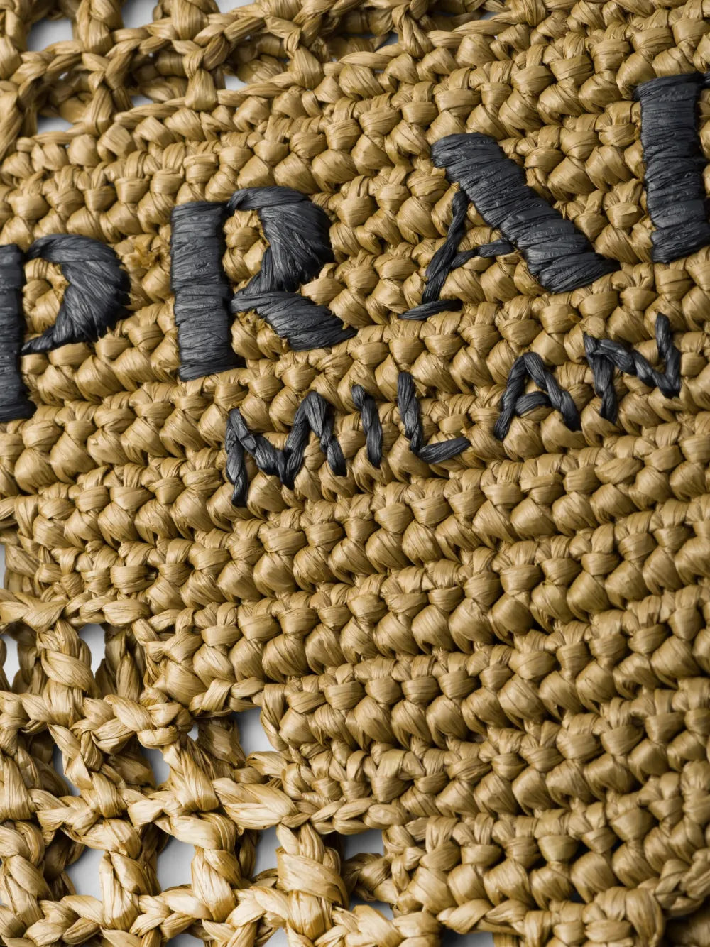 Prada Triangle-Logo Raffia Tote Bag