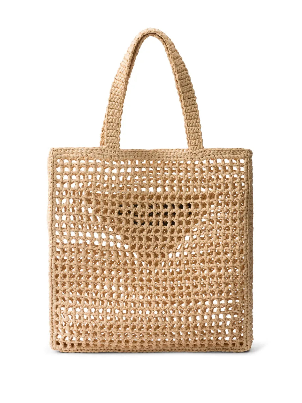 Prada Triangle-Logo Raffia Tote Bag