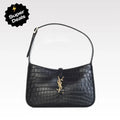 YSL Croc-Embossed The 5 to 7 Hobo Bag