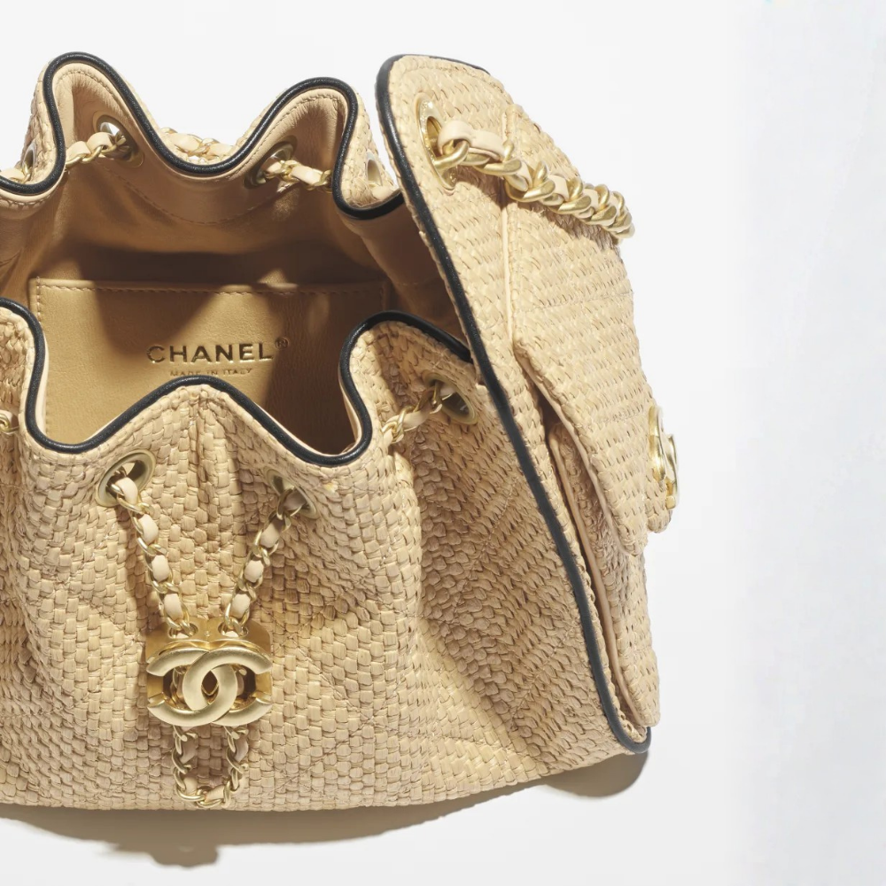 Chanel 25 Mini Handbag Braided Raffia
