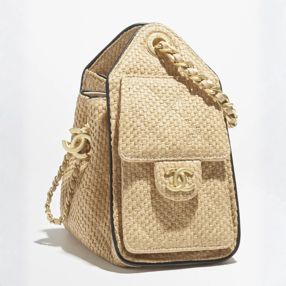 Chanel 25 Mini Handbag Braided Raffia