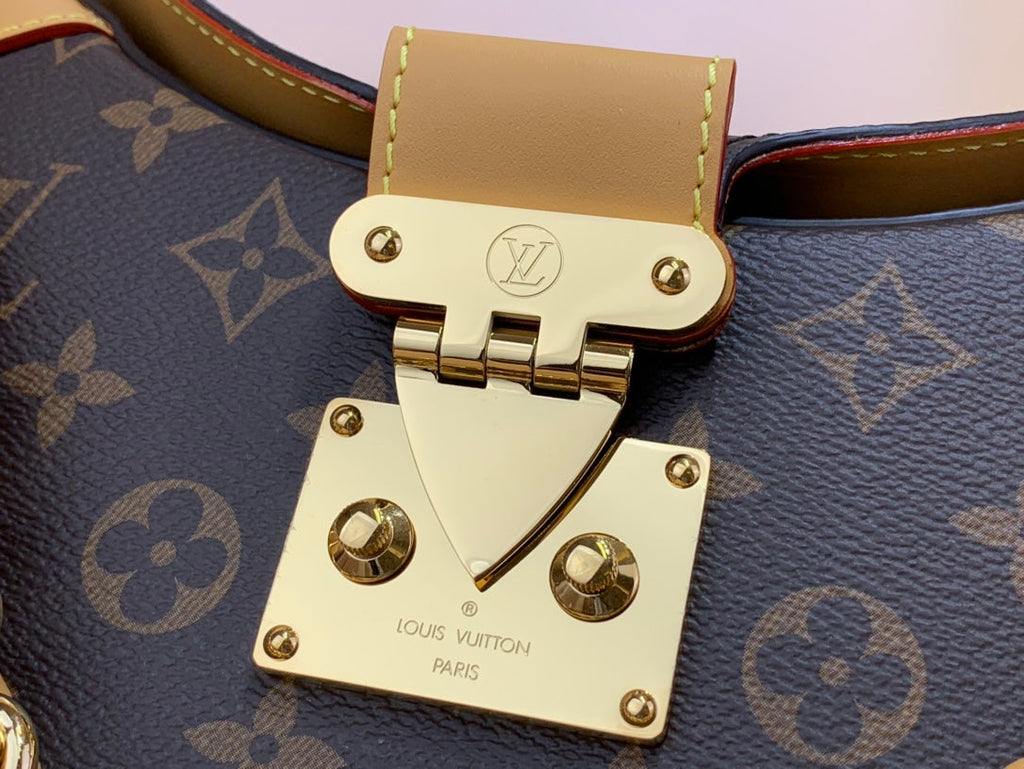 LV Twinny Monogram Canvas Shoulder Crossbody Bag with Chain Strap and Leather Trim (29 x 19 x 9) cm