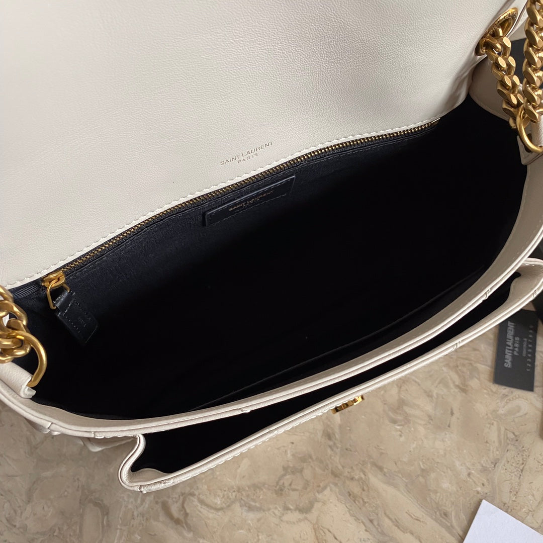 YSL Niki Medium Chain Bag In Lambskin Blanc Vintage - 28 X 20 X 8,5 CM
