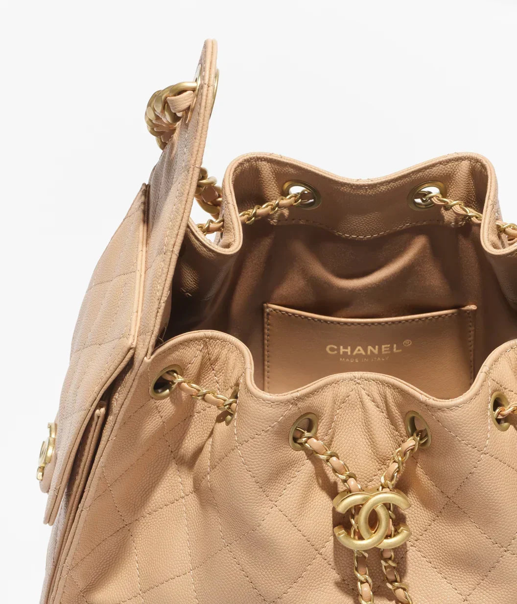 Chanel Mini 25 Quilted Leather Handle Shoulder Bag with Chain Strap (20 x 22 x 12.5) cm