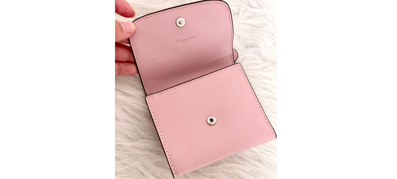 Coach Leather Small Wallet In Pink