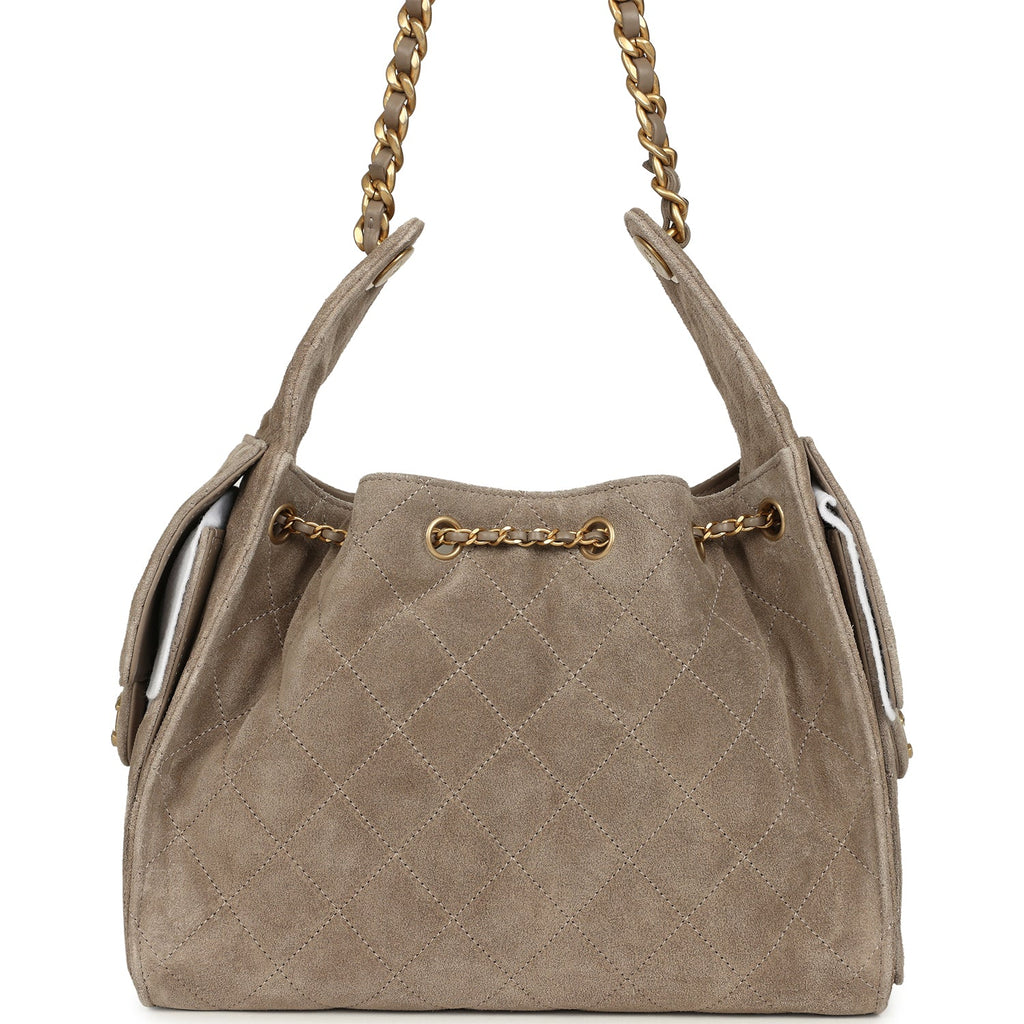 Chanel Small 25 Hobo Grey Suede