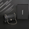 Chanel Classic Flap Bag – Black Quilted Caviar Leather with Gold-Tone Hardware