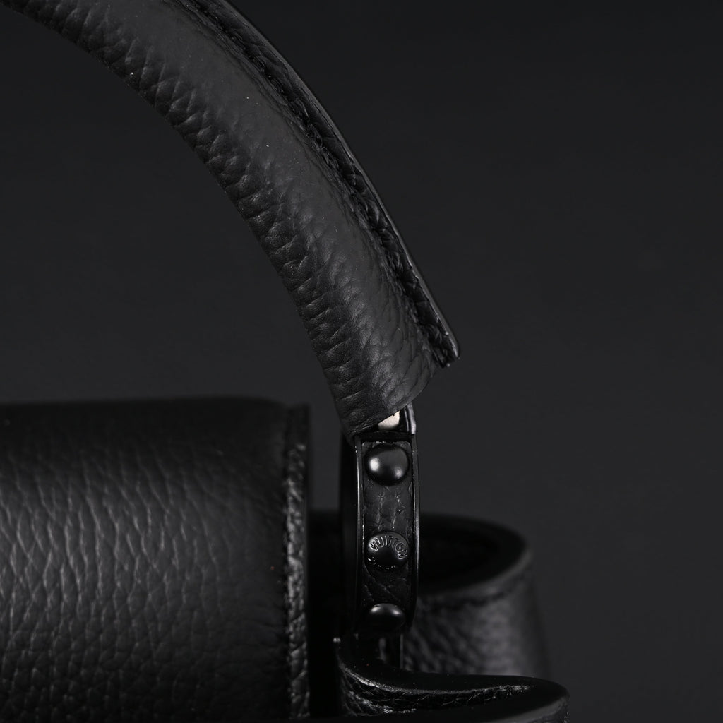 Louis Vuitton Black Grain Leather Mini Top Handle Bag With Chain Strap