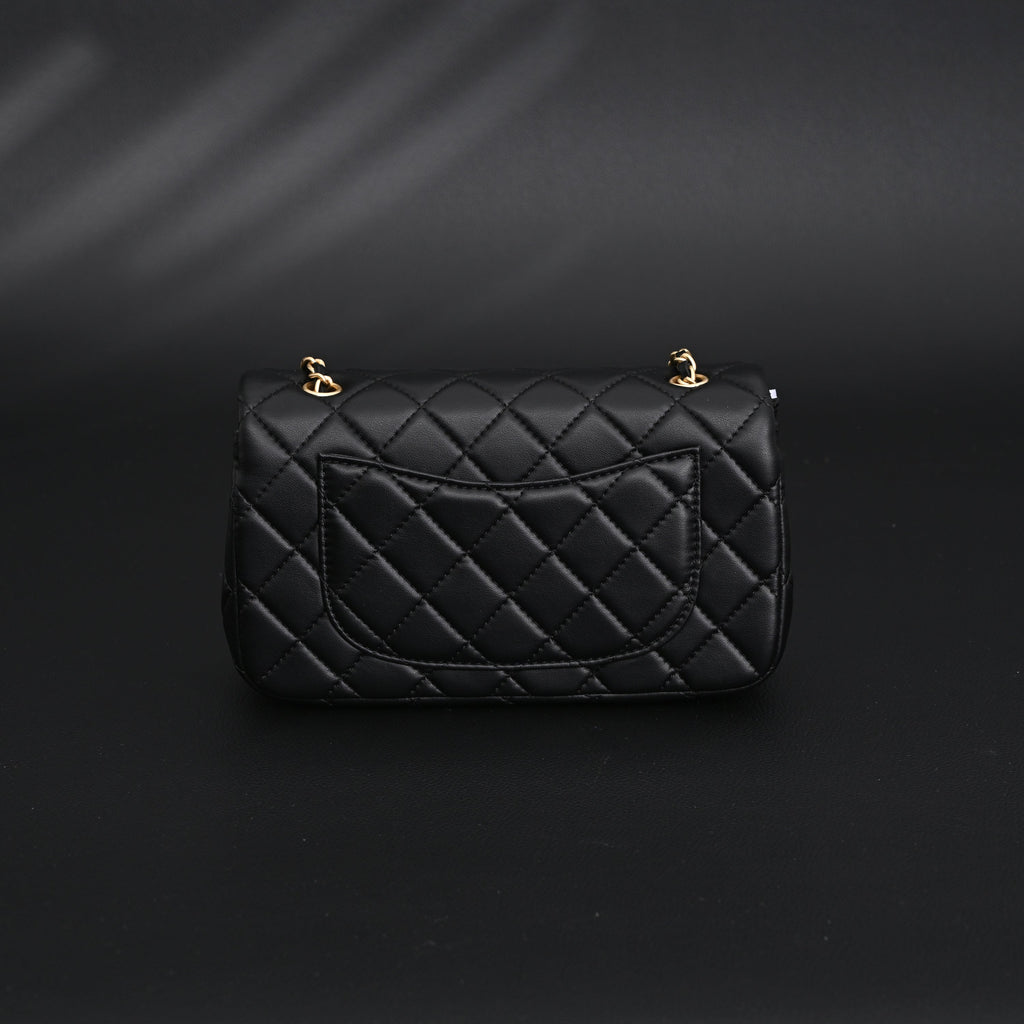 Chanel Classic Flap Mini Bag – Black Quilted Lambskin with Gold-Tone Hardware