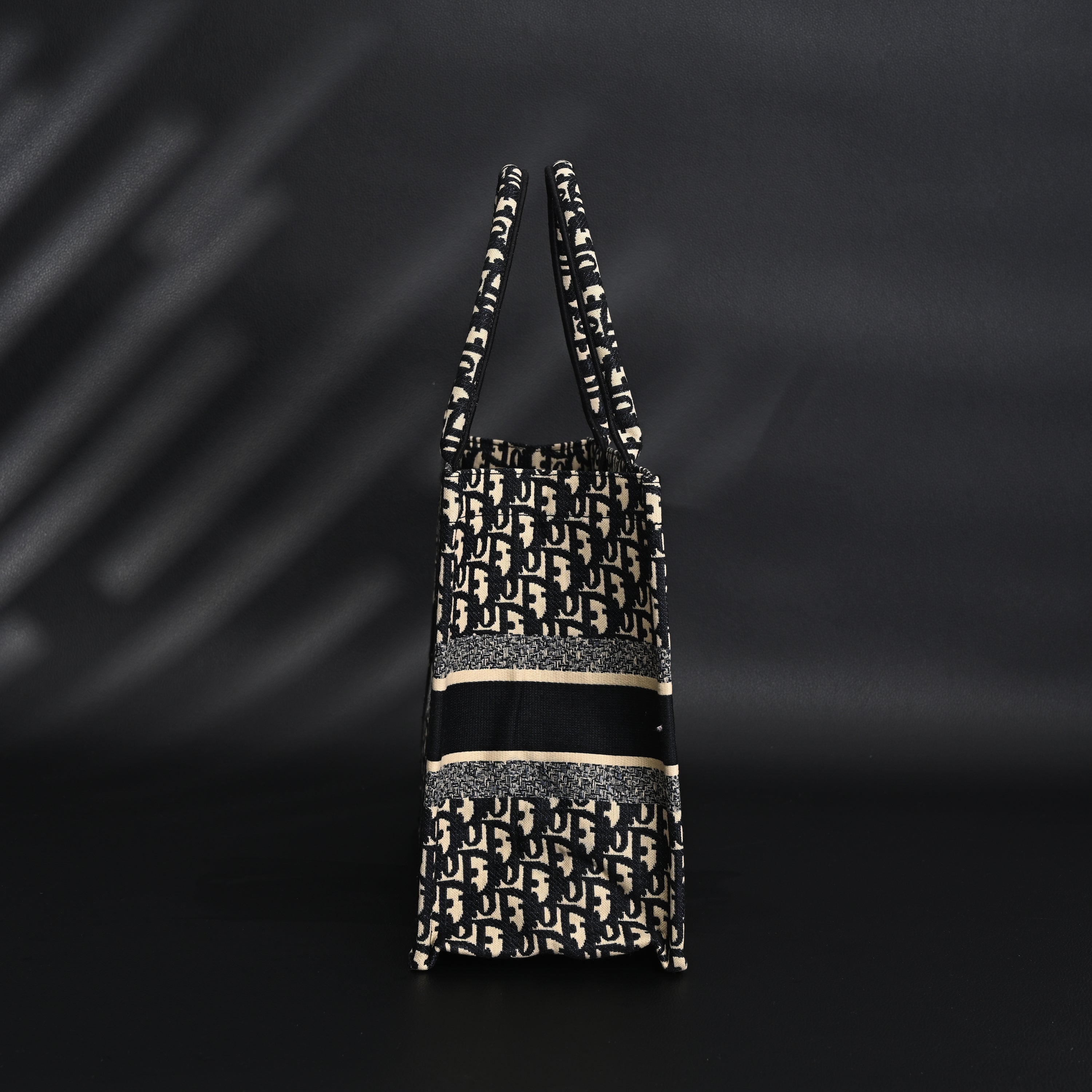 Christian Dior Medium Book Tote – Black Oblique Embroidery