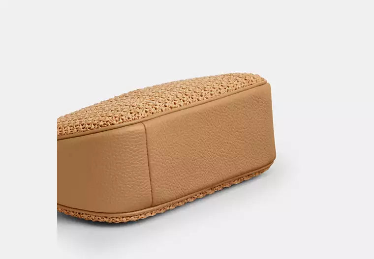 Coach Straw Teri Shoulder Bag With Charm