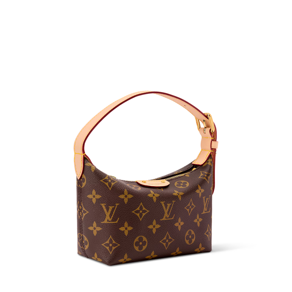 LV Classic Hills Monogram Canvas Handle Shoulder Bag with Simple Adjustable Strap (18.5 x 11 x 6.5) cm