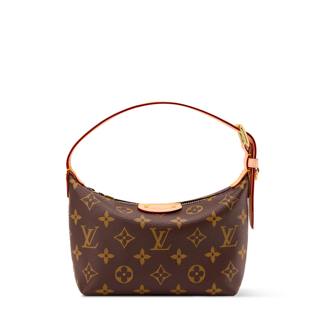 LV Classic Hills Monogram Canvas Handle Shoulder Bag with Simple Adjustable Strap (18.5 x 11 x 6.5) cm