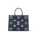 LV OnTheGo MM Navy Blue cream